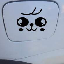 1 Pc Cartoon Smile Face Gas Cap Decal, Kawaii Kpop Car Sticker Suitable To Round Or Square Gas Cover, Cute Car Exterior Decor Accessories