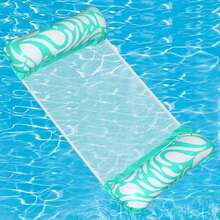 1pc Foldable Water Hammock Float Lounger PVC Inflatable Pool Mat Floating Bed Chair Swimming Air Mattress Pool Party Recliner Pool Float, Beach Essentials, Beach Accessories - Multicolor - View 9