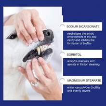 Pet Tooth Cleaning Powder Pet Gentle Clean Tartar Stains Odor Fresh Breath