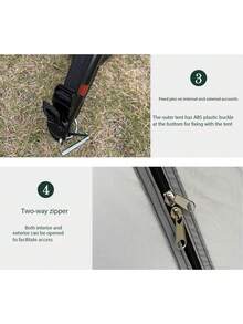 Carpa portátil multicolor, para uso en campamentos y excursiones al aire libre, comidas familiares y vacaciones en la playa, multifuncional, con protección contra la lluvia, el sol y el viento. Adecuada para excursiones familiares, parejas, cenas al aire libre. Incluye bolsas de almacenamiento, cortinas, varillas, clavos para el suelo y cuerdas para el viento. - Multicolor - Ver 6