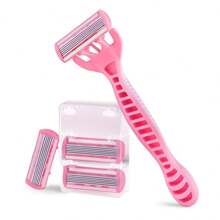 2pcs Handle + 36pcs Blade, Manual 6-Layer Stainless Steel Razor, Unisex Hair Removal For Armpits, Legs, Chest, Economical & Portable Personal Grooming Tool