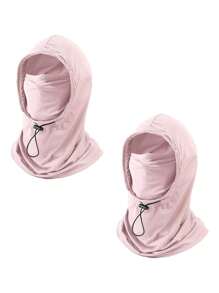 1 pièce Masque facial en soie de glace léger et respirant unisexe, tour de cou, chapeau de protection solaire d'été. Convient pour les activités extérieures, les voyages, la randonnée, le cyclisme