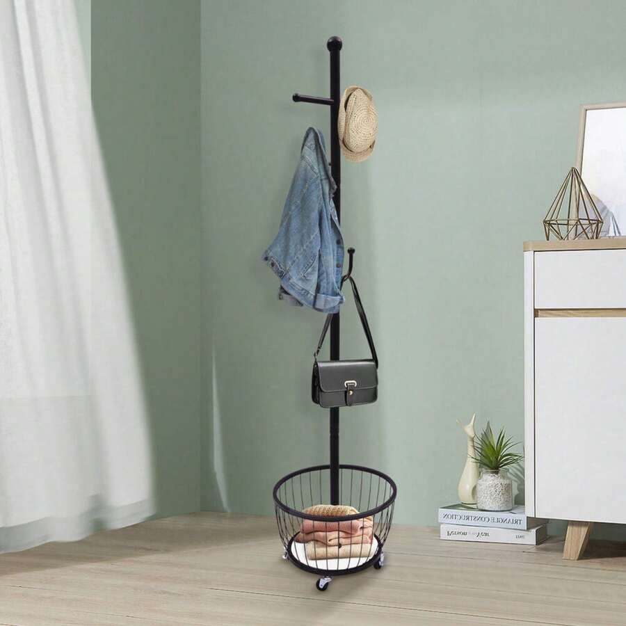 kangten Perchero independiente negro con paragüero - Negro - Ver 1
