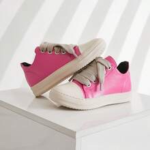 Men's Thick Shoelaces, Round Toe Casual Shoes, Niche Retro Thick Soled Sports Shoes - 玫瑰紅 - 查看 5
