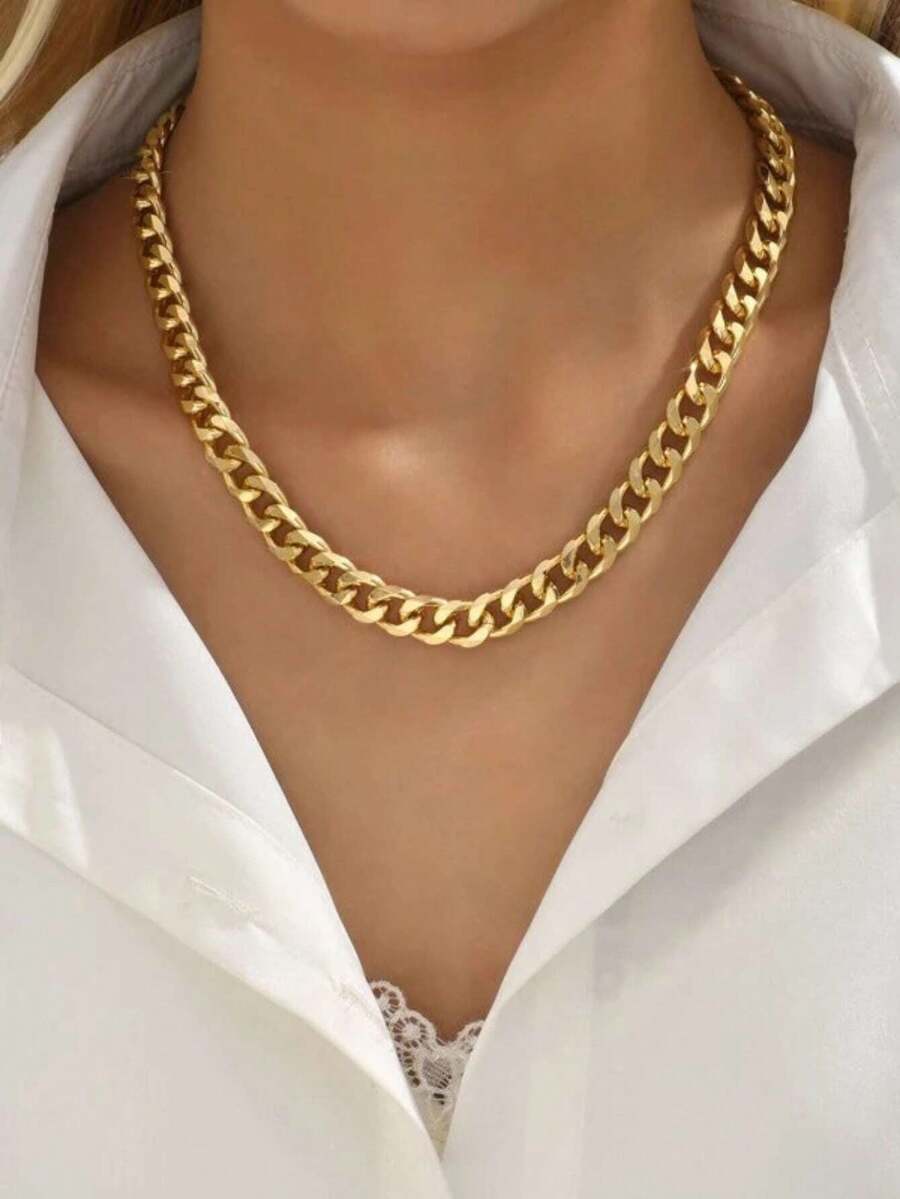Versatile Chunky Metal Chain Necklace For Women - View 1