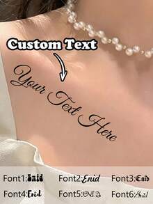 LICVIC 1-20pcs Custom Text Temporary Tattoo Stickers, Personalized Tattoo Sticker, Customizable Valentine's Day Gifts, Customized Letter Tattoo Stickers, Quote Tattoos, Suitable For Birthday Gifts Colorful, Leisure, Basics, Casual, Soft, Unique, Customized, Personalized, Custom, Ideal Gifts For Her, Girlfriend, Her, Boyfriend, Friends,Chic Autumn,Christmas Beauty Accessories