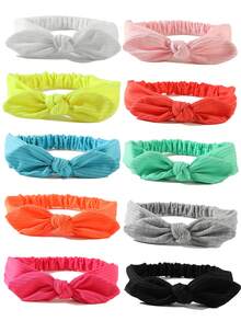 1PC Solid Color Striped Casual Minimalist Cute Rabbit Ear Basic Sports Headband, Suitable For Daily Life, Yoga, Exercise, Women's Hair Accessory - Multicolor - View 5
