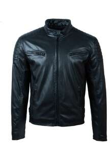AVIATRIX Men's Leather Jacket B8P6 - Black - View 1