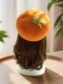 1 pieza Boina de artista hecha a mano con decoración de brotes de frijol, estilo de fruta delgada y transpirable, adecuada para regalos, fiestas de Halloween, uso diario, primavera/verano