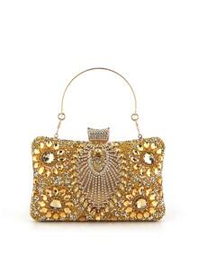 Tassel Women Evening Bags Diamonds Small Day Clutch Luxury 2023 New Chain Shoulder Handbags For Party Holder Purse - Gold - View 4