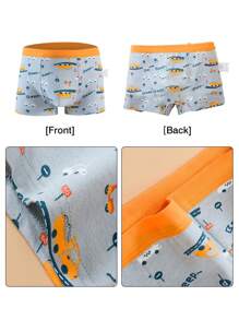 8 Pcs Kids Boxer Briefs Shark And Car Pattern Soft Micro Fiber Kids Underwear For Boy 4-7Y