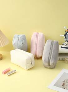 1pc Large Capacity Pencil Case - Simple Solid Color Personalized Design Pencil Case Spacious Well-Organized Pencil Case For Back , Back To School Gifts