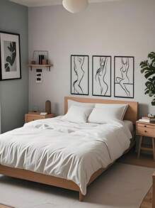 1PC Living Room Wall Art ,Abstract Female Outline Iron Wall Hanging Black