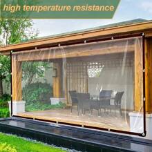 Heavy Duty 10x20 Foot Transparent Waterproof Cloth Strap Buckle - Durable Plastic Snow Forest Design, Suitable For Car Covers, Porches, Terraces, Canopies, And Outdoor Camping, Waterproof For Outdoor Coverings