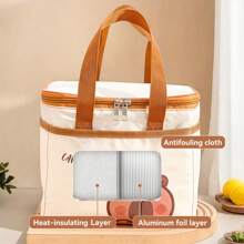1pc Portable Large Capacity Capybara Insulated Lunch Bag, Cute Cartoon Pattern Thermal Lunch Box Bag, Waterproof & Dustproof Food Container Storage Bag, Reusable Cooler Bag, Picnic Bag, Suitable For Student And Adult Use In Home, School, Dorm, Office, Outdoor Camping, Picnic, Travel, Back To School