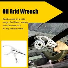 Clamp Filter Wrench Oil Grid Wrench Oil Change Adjustable Multi-Function Engine Oil Filter Wrench Car Disassembly Tool Repair - Silver - View 6