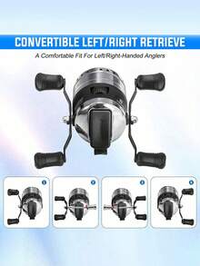 SOUGAYILANG 1Pc Fishing Reel 3.9:1 Gear Ratio,Stainless Steel Bullet Reel,Right&Left Handle Interchangeable,All-In-One Fishing Reel For Beginners,Perfect Choice For Freshwater And Saltwater Fishing - Silver - View 8