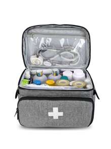 1 pièce Trousse de premiers soins très demandée, sac de rangement multifonction, sac de rangement pour bouteilles de médicaments, boîte de premiers soins portable, kit d'outils médicaux portatif, sac de transport pour médicaments