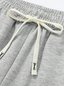 Men Knitted Straight Leg Pants, High Street Versatile Casual Loose Fit Sports Trousers, Lightweight For Spring, Autumn & Summer