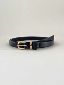 1 Stück goldener Folien PU (Polyurethan) einfacher, eleganter und hübscher Schmalgürtel für Frauen, geeignet für Party, Büro, Alltagstragen, zum Kombinieren mit Anzügen, Mänteln, Kleidern, Pullovern im Herbst/Winter, Sommer, Schule, Herbst, Halloween