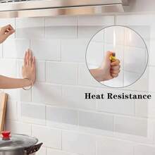 1 Roll 118in/300cm Plastic Static Cling Wall Protector Film, Static Cling Wall Sticker, Removable, Suitable For Kitchen, Tiles, Home, Dorm Decor - No Glue Needed, Easy To Clean, No Electricity Required