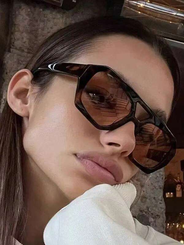1 szt. Retro Fashion Double Beam Square Frame Minimalistyczne okulary, odpowiednie na wakacje, podróże i do codziennego noszenia na letnie wakacje na plaży, na zewnątrz, w podróży