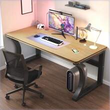 Computer Desk, PC Desk, Gaming Desk, Study Desk, Work Desk, Compact Desk, Width 80/100cm, Depth 50cm, Desk, For Work, Working From Home, Study Desk, Easy Assembly - Wood Color - View 1