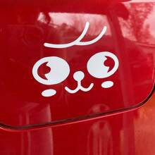 1 Pc Cartoon Smile Face Gas Cap Decal, Kawaii Kpop Car Sticker Suitable To Round Or Square Gas Cover, Cute Car Exterior Decor Accessories