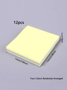 1pc Yellow/Green/Pink/Blue, Four-Color Sticky Notes Coloured Sticky Notes 2.99 X 3.97 Inch, Self-Adhesive Notes, Bright Sticky Notes, Colourful Rectangular Sticky Notes For Office, Home, School, Meeting
