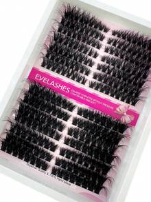 14D/DD/C Curl Volume 5D Fluffy Lashes 10-18mm, Split Between Left+Right Suitable For Pair Of Lashes. 14 Rows Of Faux Mink Lashes, Natural Split. Thick, Soft, Lightweight Lash Set, Comfortable Wear. Opens Eyes, Lifts Corners, For Lash Extension DIY. For Daily Life, Wedding, Dating, Party, Music Festival, Halloween Use - Black - View 6