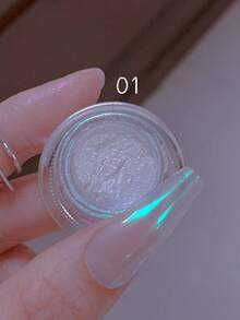 6pcs/Set Nail Powder, White Pearl Luster, Moonlight Aurora Effect, Glossy Mirror Finish, Nail Fairy Grinding Powder, DIY Nail Art Decor, Nail Supplies - Nhiều màu - Xem 10