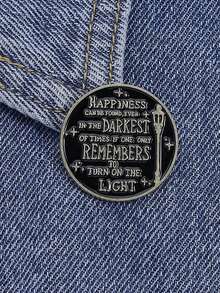 1PC REMEMBERS TO TURN ON THE LIGHT Enamel Pins Positive Quotes Metal Brooches Fashion Lapel Badge Backpack Jewelry Gift For Friends - Multicolor - View 5