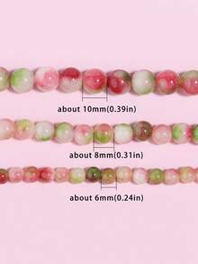 1 Strand Watermelon Tourmaline Stone Round Gemstone Loose Beads For Jewelry Making DIY Bracelets Earrings Accessories 6 8 10mm - Multicolor - View 3