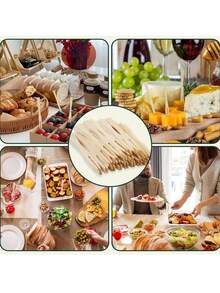 100 Fruit Bamboo Toothpicks, Exquisite Toothpicks For Appetizers, Wooden Cocktail Forks, Small Fruit Food Supply Practical Tools For Party Picnics, Weddings, Kitchens, Parties, Living Rooms And Homes - Multicolor - View 11