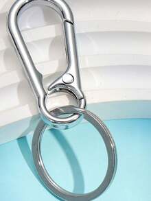 1 件男女通用银色圆环钥匙扣，适用于背包装饰汽车配件包包饰品学院风可爱哥特风 Y2K - 銀色 - 查看 3