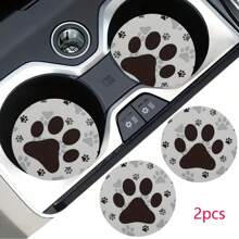 2 pièces Dessous de verre de voiture avec motif mignon, stylé et durable, tapis de voiture anti-dérapant et séchage rapide