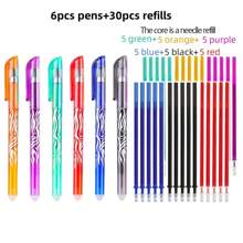 48pcs/Set Erasable Gel Pens With 8 Colors, Refillable, With Pocket Clip, Suitable For School And Office Supplies, Perfect Back To School Gift