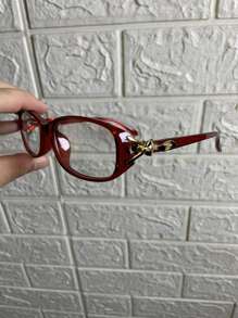 1pc Women's Casual Retro Plain Glass Eyeglasses, Suitable For Daily Wear And Street Style