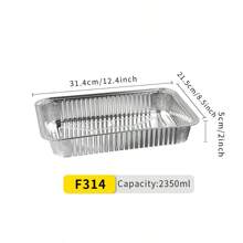 10 pièces/set Bacs en aluminium jetables, 12,4 x 8,5 x 2 pouces, durables pour la cuisson, la cuisine, le camping et les voyages