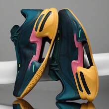 New Breathable Basketball Shoes For Men/Women, Mesh Upper, Cushioned Sole, Anti-Slip Tread Design, Reliable High-Quality - Dark Green - View 1