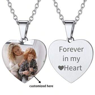 Collana con ciondolo a forma di cuore personalizzato, ciondolo in acciaio inossidabile placcato oro 18 carati, ricordo per occasioni speciali, collana con nome personalizzato, regalo per compleanni/festa della mamma/Ringraziamento/Natale, argento, elegante, colorato, vintage, unisex, hipster, semplice, casual, personalizzato, unico, regali ideali per lui, regali ideali per lei, lei, ragazzo, ragazza, papà, mamma, famiglia, amici, per anniversari, per compleanni, per laurea, per il ballo, per feste, gioielli da donna