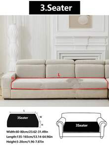 1件装弹力沙发套，防滑全覆盖沙发座套，400克高克重雪尼尔面料，四季皆宜，可机洗，防尘，宠物友好，适用于卧室、办公室、客厅组合空间以及L型沙发和1/2/3/4座沙发套 - 淺灰色 - 查看 14