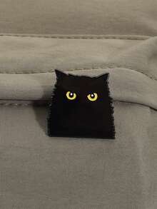 1PC Cute Black Cat Enamel Pin Funny Quotes Brooches Lapel Pins Badges On Backpack Clothes Accessories Animal Jewelry Friends Gifts - Black - View 6