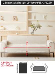 1pc All Season Sofa Seat Cushion Cover, Modern Simple Dust-Proof Anti-Slip Protector, Spill-Resistant Chenille Fabric, Washable, Warm, Fade-Resistant, Pet Friendly, Fits L-Shaped Sofa, Bedroom, Office, Living Room