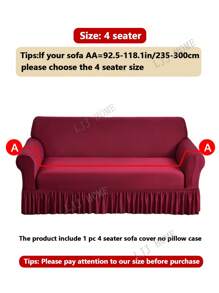 1pc Elastic Sofa Cover With Skirt Design, Modern Style Polyester Fabric, Machine Washable, Dust And Stain Resistant, All Seasons