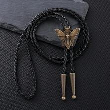 1pc Original Design Moon, Star, Ghost & Moth Bolo Tie, Adjustable Length Rope Necklace, American Western Cowboy Bolo Tie For Casual, Party, Wedding, Unisex, Great Gift Idea Men Necktie - Ghost Face Skull Moth Tie - View 24