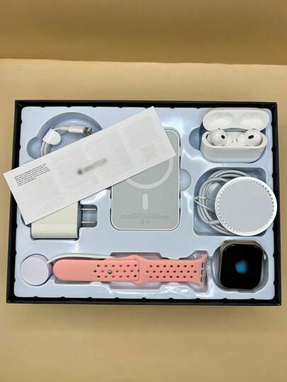 KIT NK SMARTWATCH SERIE 9 CON ACCESORIOS , CARGADOR AUDIFONOS BLUETOOTH, BATERIA PORTATIL MAGSAFE, RELOJ INTELIGENTE CUENTA PASOS CALORIAS Y MONITOREA EJERCICIOS Y RITMO CARDIACO