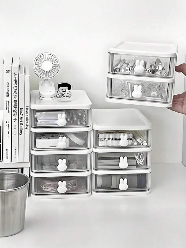 Stylish Multi-Layer Cosmetic Storage Box - Compact Plastic Makeup Organizer With Convenient Drawers, Odorless And Lightweight, Suitable For Jewelry And Beauty Essentials,For Holiday Beach, Bathroom Collection, Bedroom Collection, Large Capacity