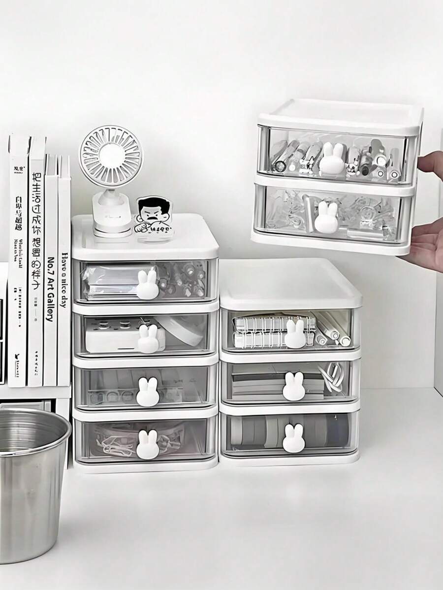 Stylish Multi-Layer Cosmetic Storage Box - Compact Plastic Makeup Organizer With Convenient Drawers, Odorless And Lightweight, Suitable For Jewelry And Beauty Essentials,For Holiday Beach, Bathroom Collection, Bedroom Collection, Large Capacity