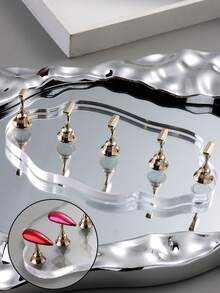 磁性指甲架假指甲练习架极光底座支架美甲展示架适用于艺术沙龙 DIY 和练习 5 件/套